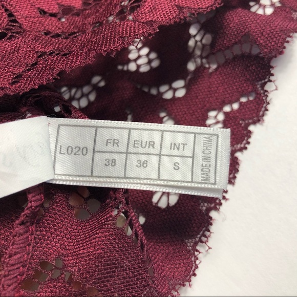 Burgundy Bustier Lace Bra - Picture 5 of 6